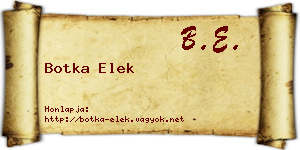 Botka Elek névjegykártya